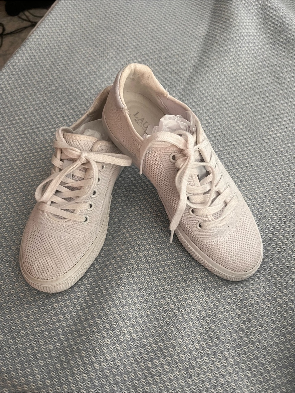 Ralph Lauren Women's White Lace-Up Sneakers